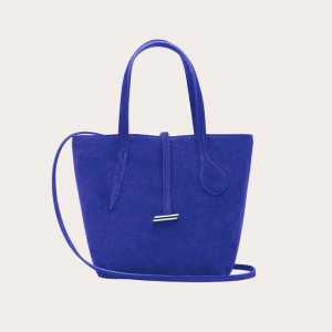 Little Liffner Sprout Mini Suede Tote Donna Blu Marino | 9632-LYWMO